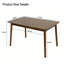 Table de salle à manger rectangulaire en bois massif, design moderne Mid-Century avec coins arrondis, facile à assembler pour les petits espaces, parfaite pour les salles à manger et les cuisines.