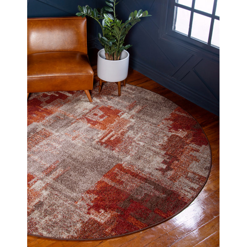 Alair Abstract Indoor Rug, Round 8'