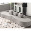 Canapé combiné moderne incurvé avec revêtement en tissu éponge, conception ergonomique, aucun assemblage requis, comprend trois coussins moelleux.-598786129