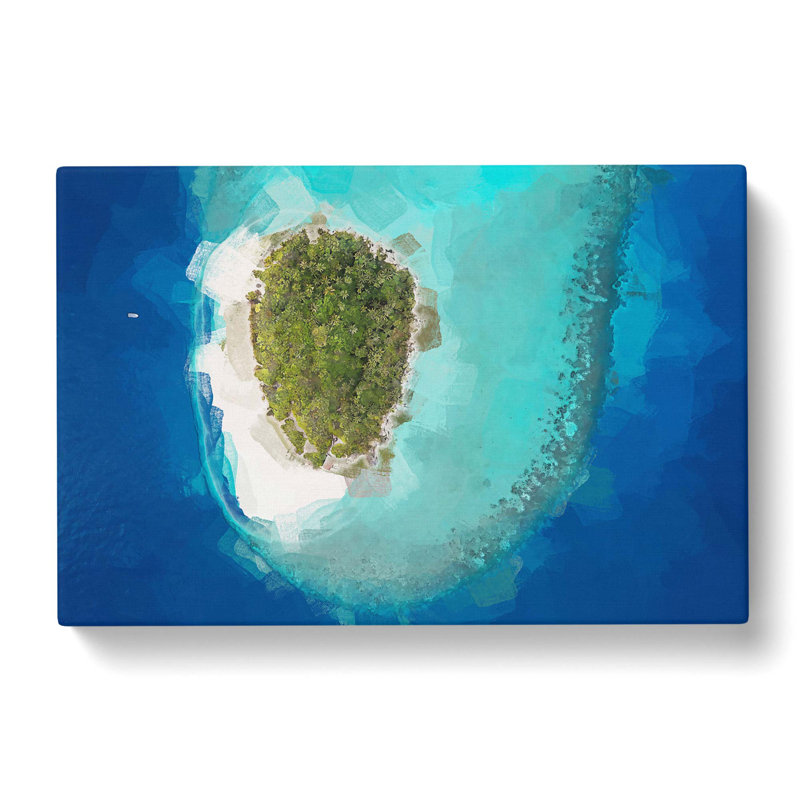 Baa Atoll In The Maldives In Abstract - Wrapped Canvas Print, 50cm H x 76cm W x 3cm D