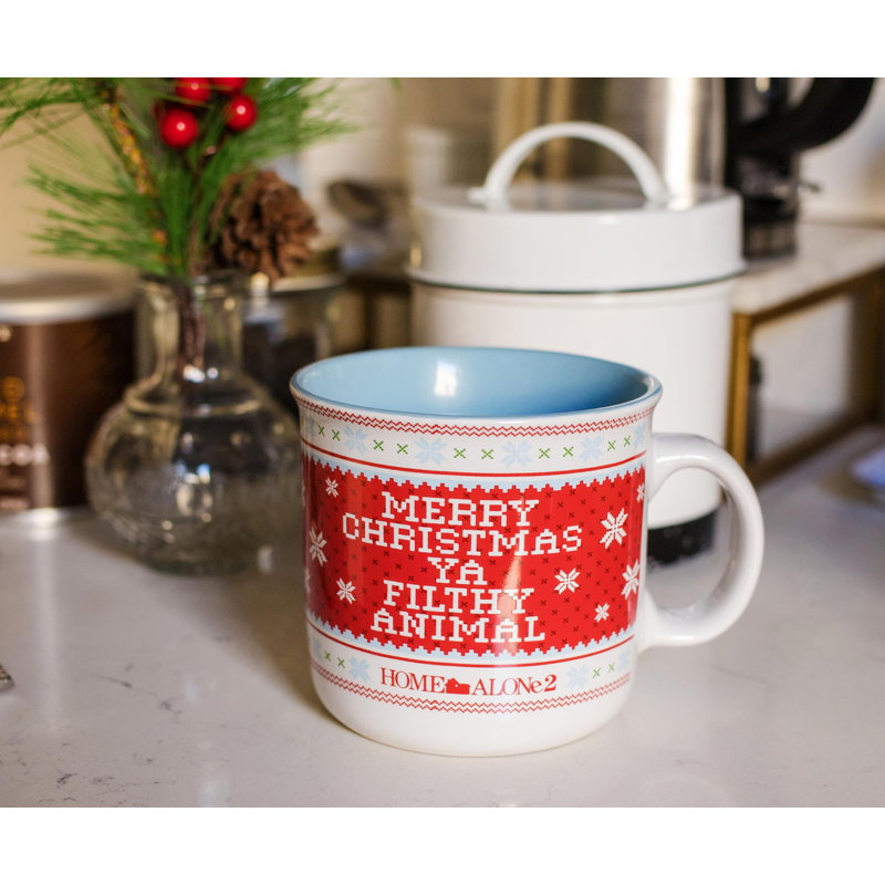 Tasse de camping en céramique 2 animaux Home Alone | Peut contenir 20 onces