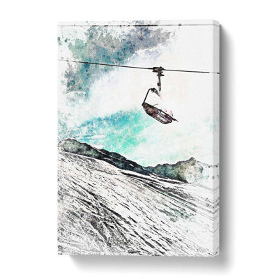 Ski Lift In The Alps - Wrapped Canvas Painting