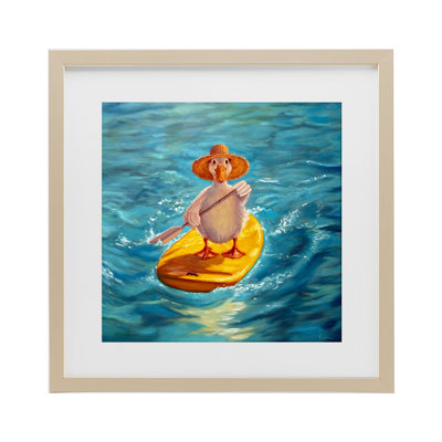 «The Paddler Duck with Straw Hat», reproduction encadrée sous verre, conception de Lucia Heffernan