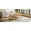Table basse de coin en bois avec tablette de rangement Arc