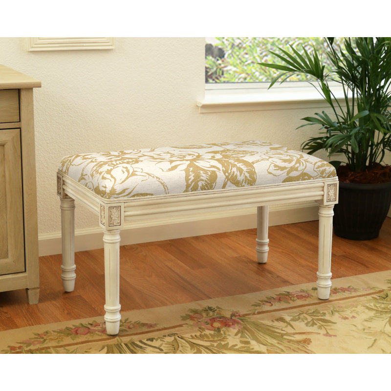 Banc rembourré Billiot, Brun clair floral 1