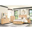 Style, lit double, tête de lit à planche, ton de chêne naturel, bois massif, chambre à coucher à installation simple, finition, bois d'hévéa d'ingénierie