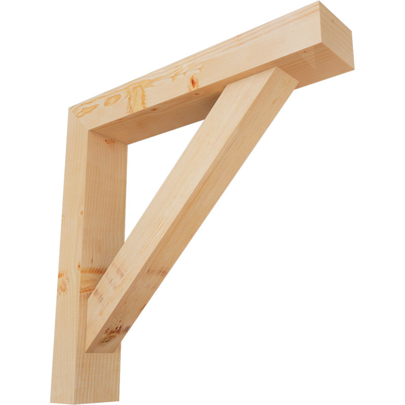 Traditional Block Bracket w/ Offset Brace, 30 x 30, 5 1/2"W Douglas Fir (Smooth)