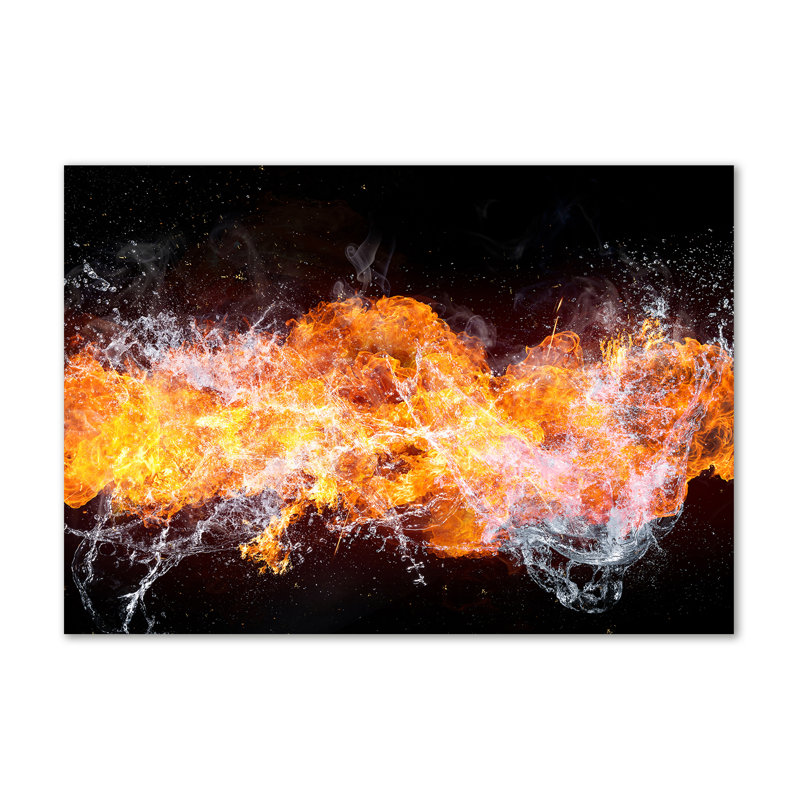 Fire Versus Water - No Frame Print on Canvas