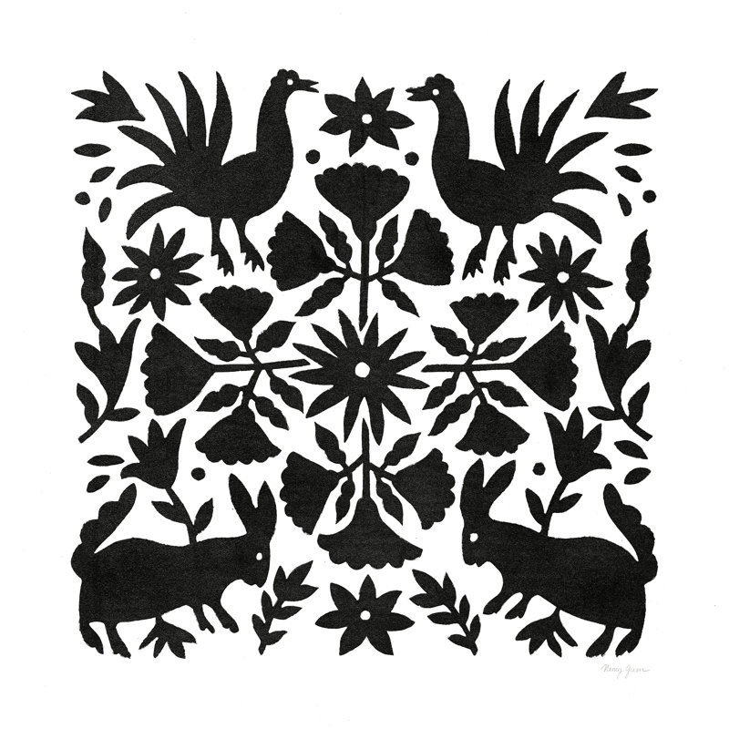 Otomi Elegance noir V, H 30 po x l 30 po