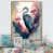 Toile avec cadre flottant or