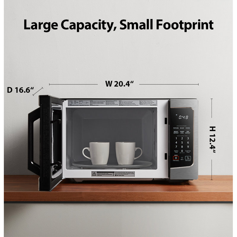 TOSHIBA 1.3 Cu Ft Alexa Countertop Microwave, Sensor Reheat, Mute Function, 1100W,Stainless Steel