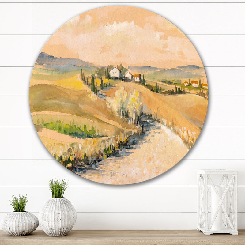 Campagne en Toscane, Italie - impression sans cadre sur métal