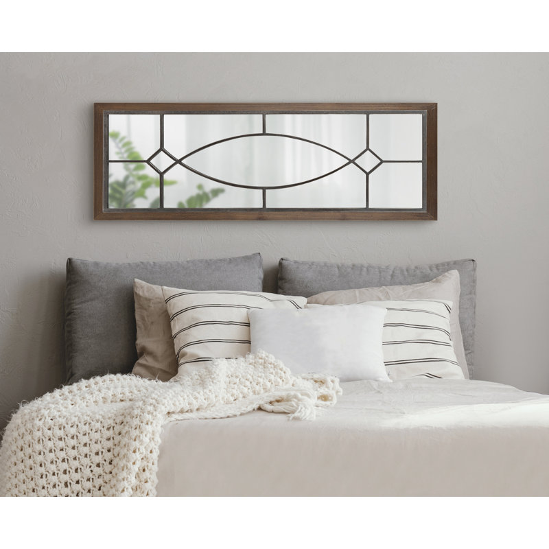 Miroir mural Farmhouse, Bois rustique, 42 po x 16 po