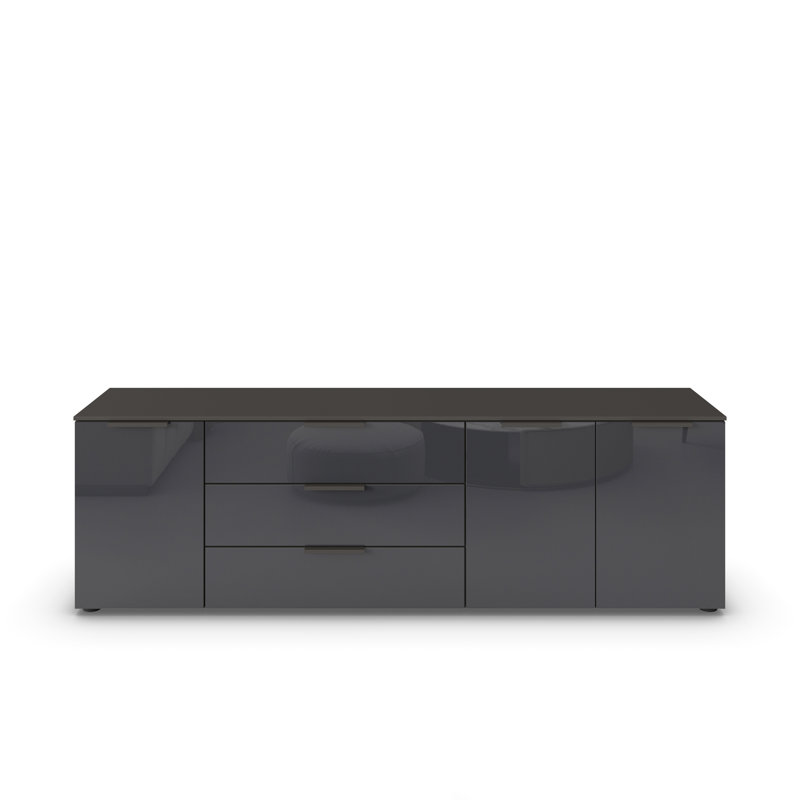 Flipp 3 - Drawer 200" W Combo Dresser, Graphite/Glass Basalt