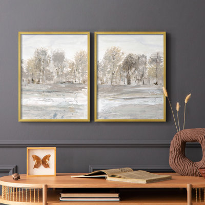 «Meadow's Edge I», reproduction encadrée de qualité supérieure - prête à être accrochée - aucun clou requis - aucun clou requis