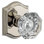 Crystal Passage Door Knob with Traditional Arch Rose