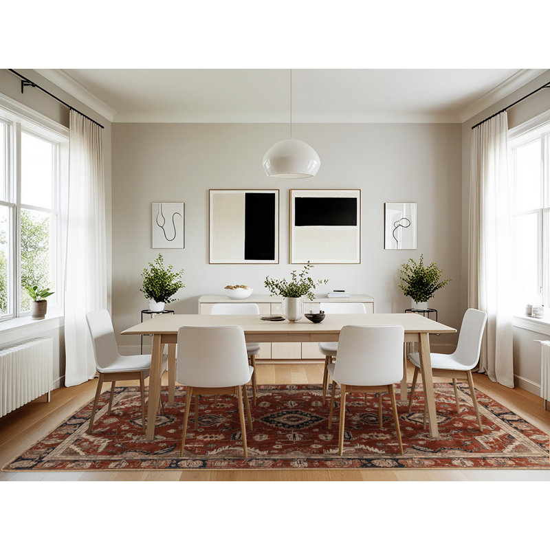 Machine Washable Persian Brown Area Rug, Rectangle 7' x 10'