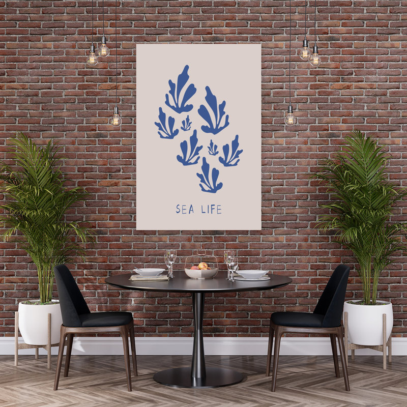 «Blue Sea Life», art minimaliste moderne, océan, nature, 60" H x 40" W
