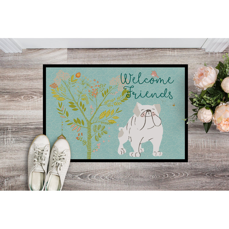 Tapis de porte Yonker English Bulldog, Bouledogue anglais blanc