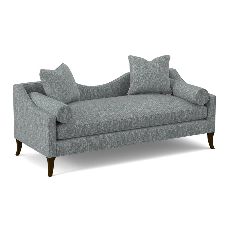 Chaise longue Audrey, Noyer américain, Mélange de polyester Maya cyan