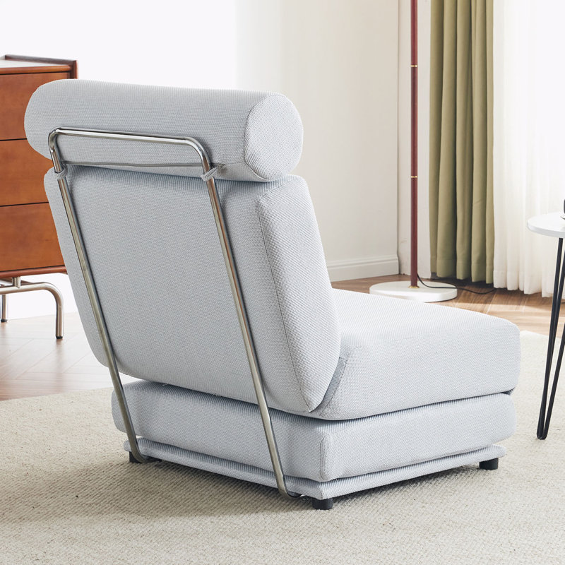 Fauteuil portatif pliable, Lin gris pâle