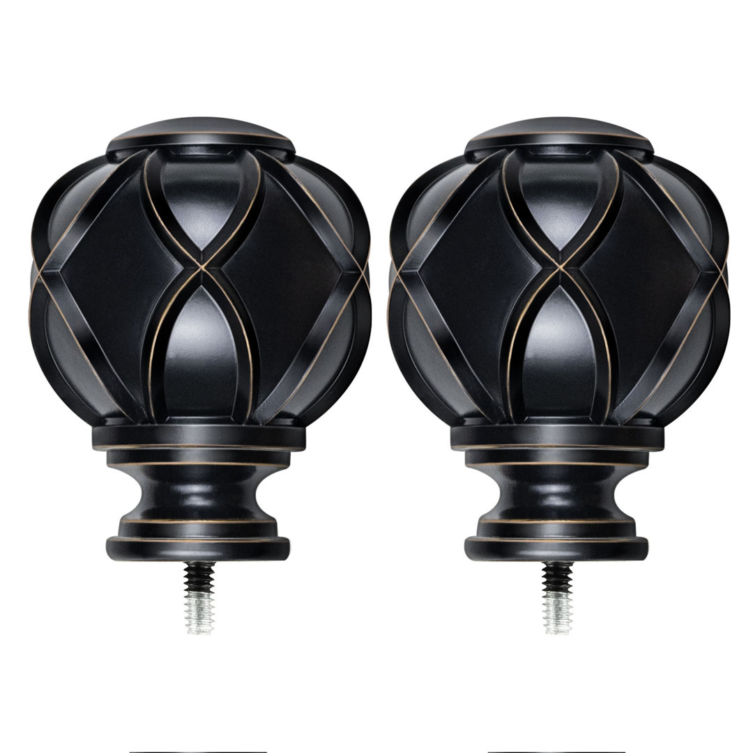 Zoticus Plastic 2.65'' Finial (Set of 2) Charlton Home® 
