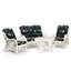 Fauteuil en velours capitonné naturel Agambir-118659465