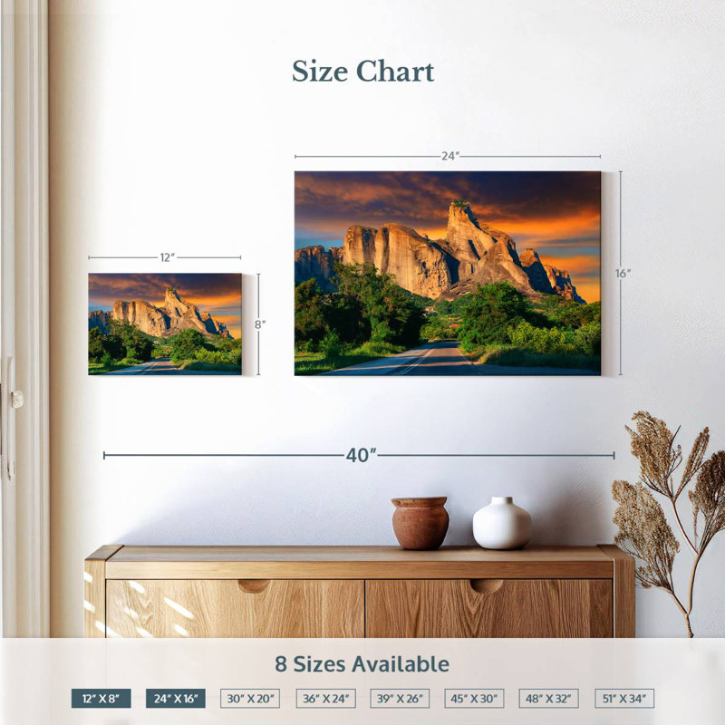 Alvord Alluring Meteora Mountains, 16" H x 24" W