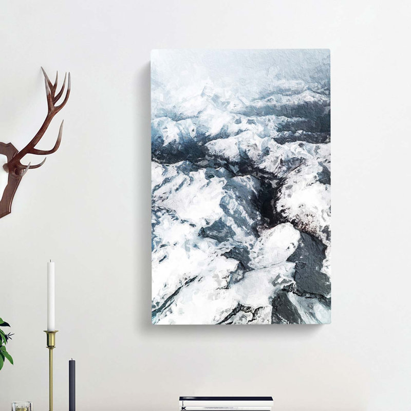 Snow Covered Mountain Range - Wrapped Canvas, 60cm H x 40cm W x 3cm D