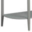 Console en chêne gris et demi-lune grise avec tablette inférieure-302308597