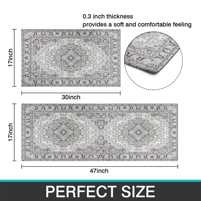 Ensemble de 2 tapis de cuisine décoratifs Farmhouse