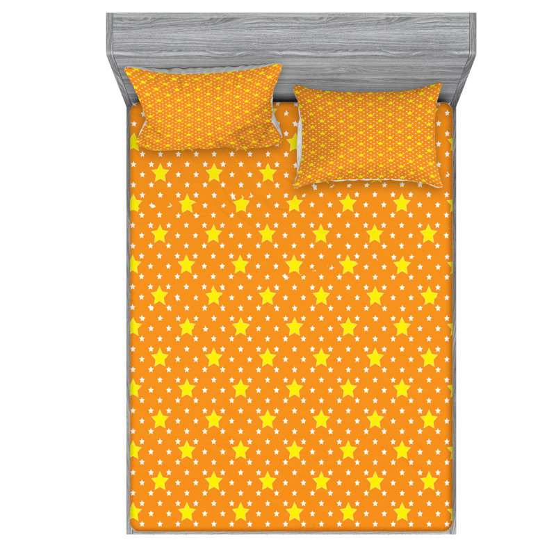 Star Microfiber Sheet Set, Queen Sheet Set + Fitted Sheet + 2 Pillowcases