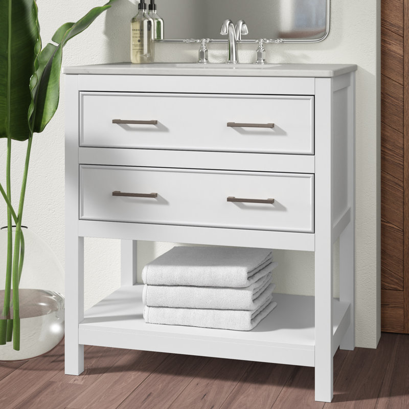 Sinclaire 30" W Freestanding Single Bathroom Vanity Set , White