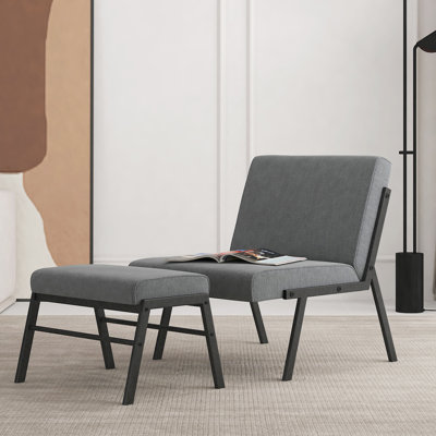 Kristiane Upholstered Accent Chair with Ottoman