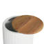 Table d'appoint blanche avec rangement en bois d'acacia et table de bout ronde de jardin blanche MGO, 20 po