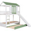 Lit superposé avec glissade convertible et lit gigogne pour les enfants en blanc