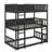 Twin-Sized Three-Tier Rubber Wood Bunk Bed, Fully Equipped With Ladders And Guardrails-478907404
