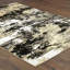 Tapis abstrait noir, or et gris tissé à la machine 4 pi x 6 pi résistant aux taches