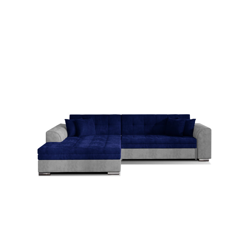 Ahrian 3 Seater Velvet Sofa Bed, Left Hand Facing