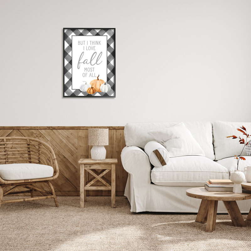 «Love Fall» Festive Expression Autumn, H 30 po x l 24 po x P 1,5 po, Cadre noir