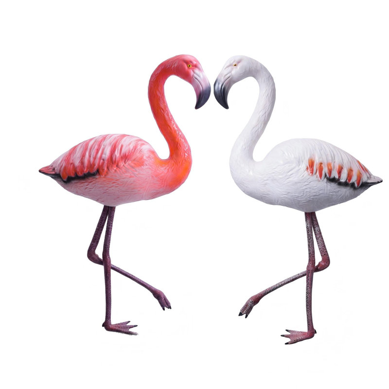 Flamant rose en plastique, rouge, blanc, Red,White