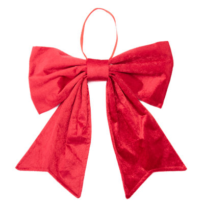 19.75" Red Velvet Bow - Set of 2