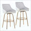 Tabouret de bar à hauteur fixe avec pivot en bois avec repose-pieds en métal - ensemble de 2