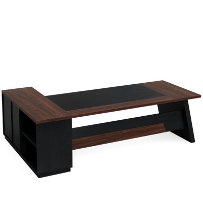 78.7" L-Shaped Executive Desk With File Cabinet & Drawers
