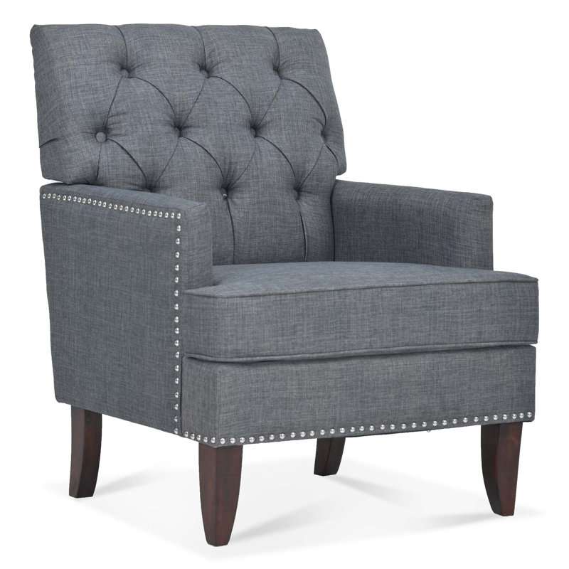 Lippitt Upholstered Armchair, Gray Polyester Blend