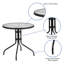 Amlie 28'' Round Tempered Glass Metal Table with Rattan Edging-24678156