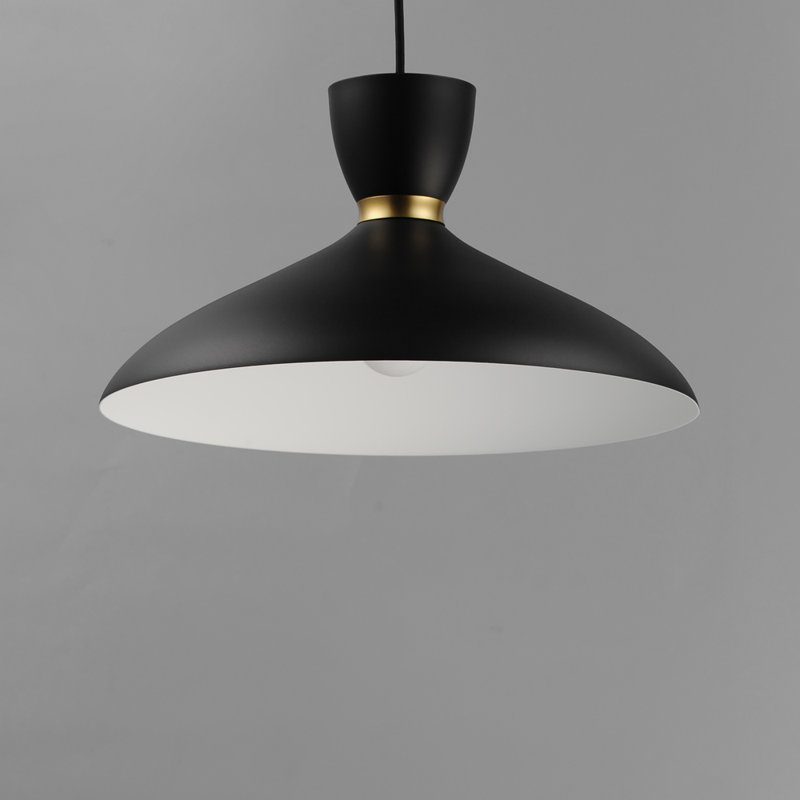 1 - Light Dome Pendant, Satin Brass/Black