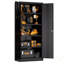 Armoire de rangement en métal 72 po H, armoire verrouillable en acier à outils noir avec portes et 4 tablettes, grands classeurs pour systèmes de rangement de garage