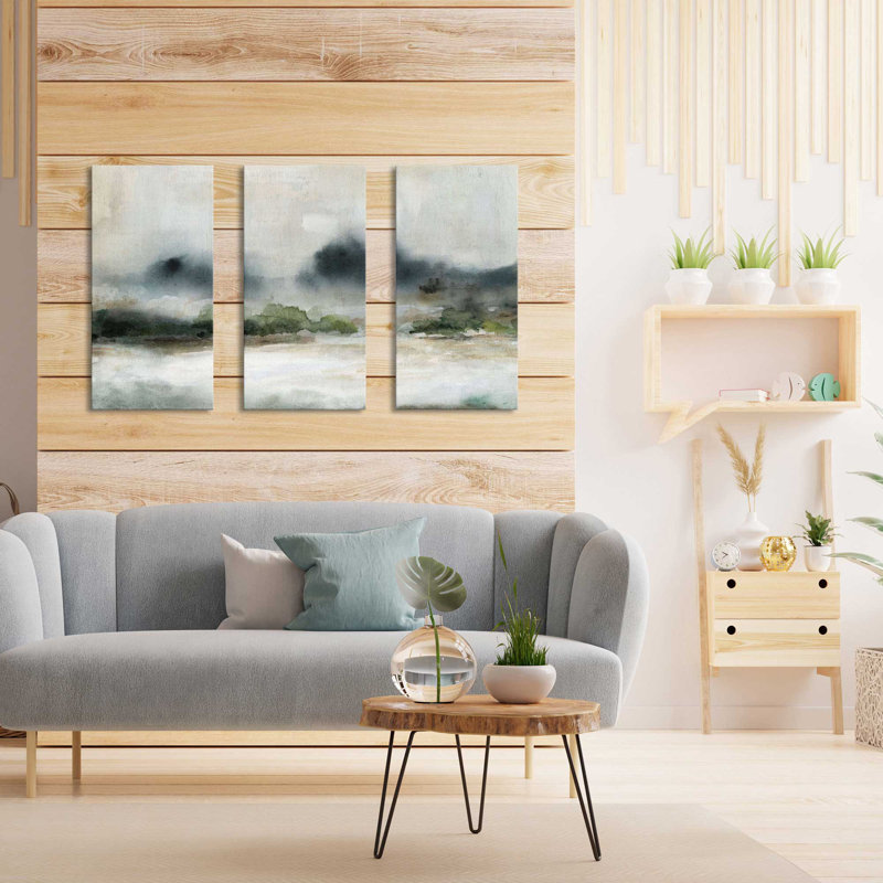 «Colette Textured Rain II» par Carol Robinson, peinture sur toile tendue 3 pièces