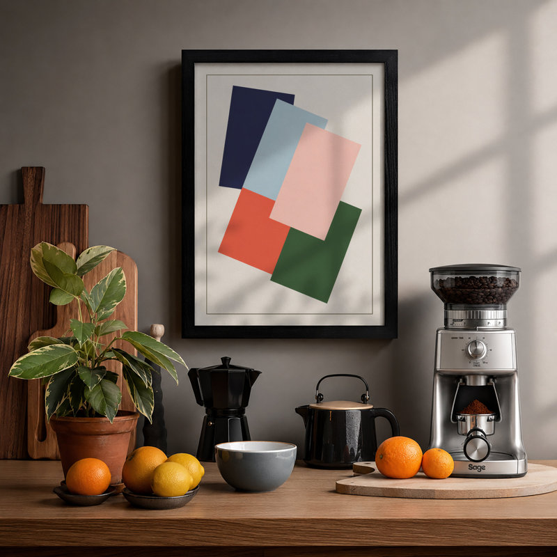 Layered Geometry Minimalist - Print, Black, A3 - 42.0 x 29.7 cm